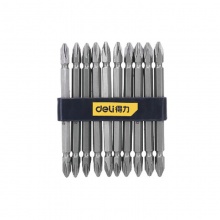 得力(deli)十字雙頭風(fēng)動(dòng)批頭螺絲批頭十字槍頭 旋具批頭6.3mmS2(銀)DL6902