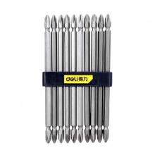 得力(deli)十字雙頭風(fēng)動(dòng)批頭螺絲批頭十字槍頭 旋具批頭6.3mmS2(銀)DL6907