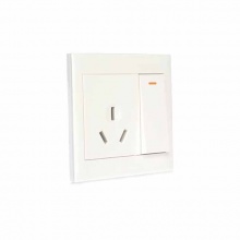 博格A1一位單控開(kāi)關(guān)帶16A三極插座A1343