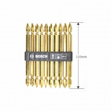 博世雙頭批頭套裝PH2/PH2十字起子頭電動螺絲刀批頭 金色110mm十支裝