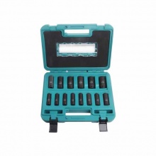 牧田(MAKITA)電動扳手套筒套裝工業(yè)級碳鋼加長套筒3/8寸長套筒14件套B-55550