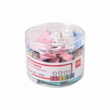 得力(deli)8554ES彩色長尾票夾筒裝(混)(48只/桶)4#金屬燕尾夾票據(jù)文件夾子