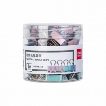 得力(deli)8556A時(shí)尚長尾票夾(混色)(60只/桶)