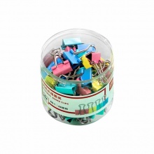 得力(deli)8556ES彩色長尾票夾筒裝(混)(60只/桶)