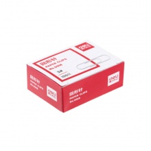 得力(deli)0018回形針(100枚/盒)3#金屬回形針 鍍鎳防銹曲別針