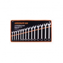 綠林梅花開口兩用扳手套裝14件套汽修工具棘輪梅開板手