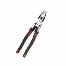 得力(deli) 多功能鋼絲鉗10寸省力型高壽命鉻釩鋼帶剝線 DL100110Z