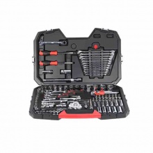 得力(deli) 120+8件6.3×10×12.5mm系列汽車(chē)維修綜合組套(紅) DQ01128